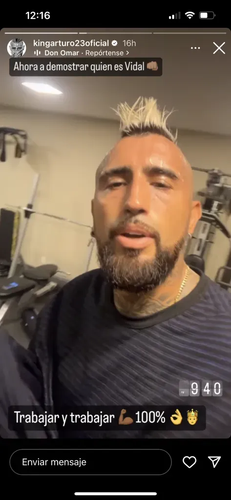 Arturo Vidal dejó este mensaje en redes sociales. Foto: Instagram.