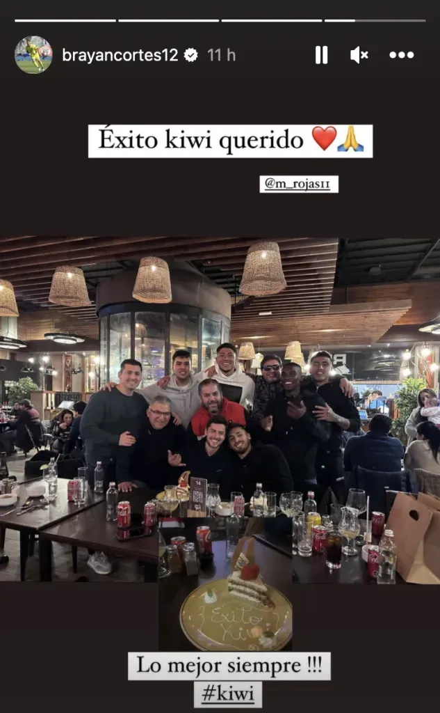 El mensaje de Cortés al Kiwi Rojas en su adiós a Colo Colo | Instagram