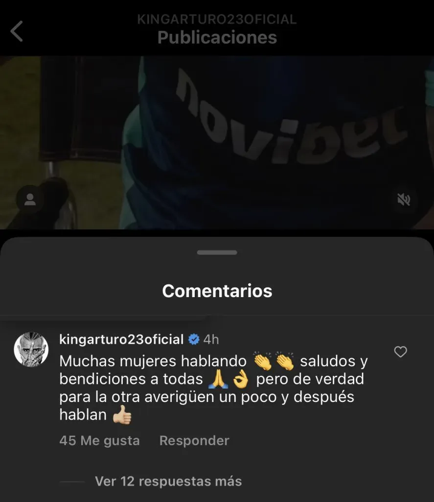 La respuesta de Arturo Vidal a acusación de demora en el pago de la pensión alimenticia de sus hijos. Foto: Instagram.