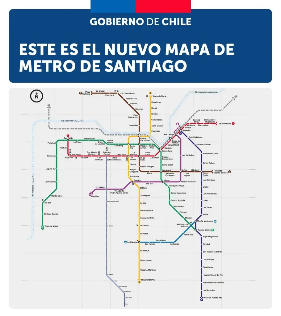 ¿Cómo es el mapa del Metro de Santiago con las nuevas estaciones?