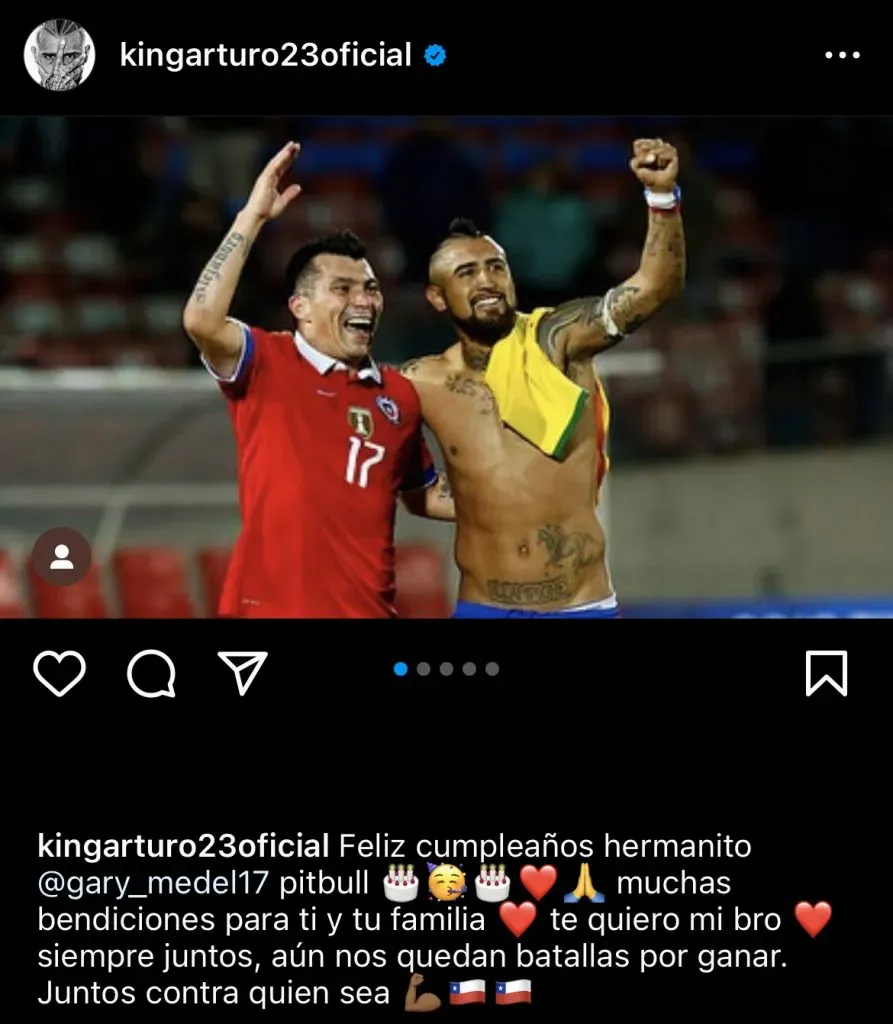 El saludo de Arturo Vidal a Gary Medel