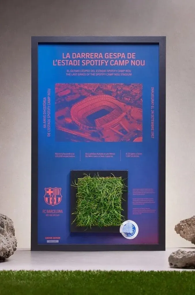 Otro de los formatos para comprar el pasto del antiguo Camp Nou.