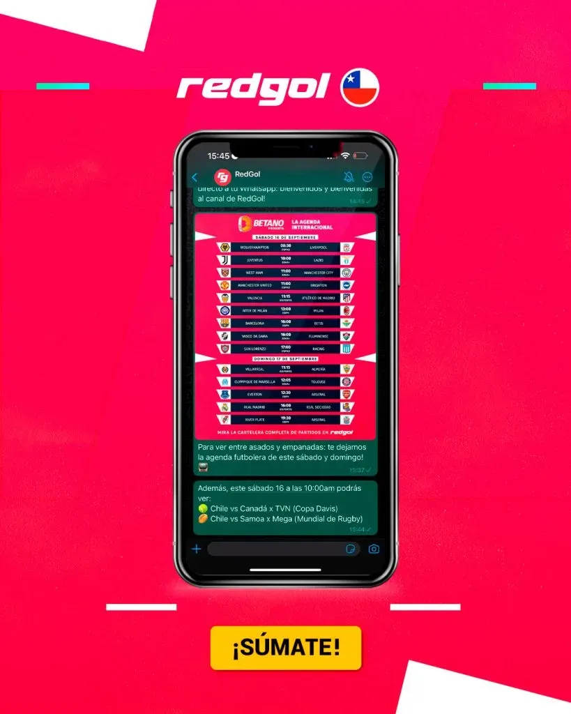 ¡Activa las notificaciones! RedGol ya tiene su propio canal de difusión en WhatsApp.