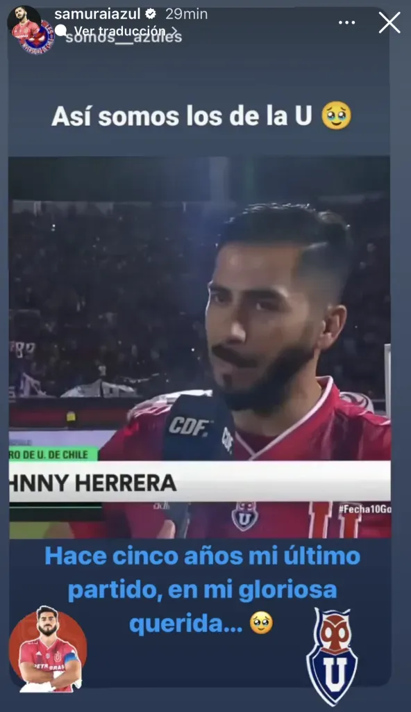 El mensaje de Herrera en sus redes sociales. Foto: Instagram.