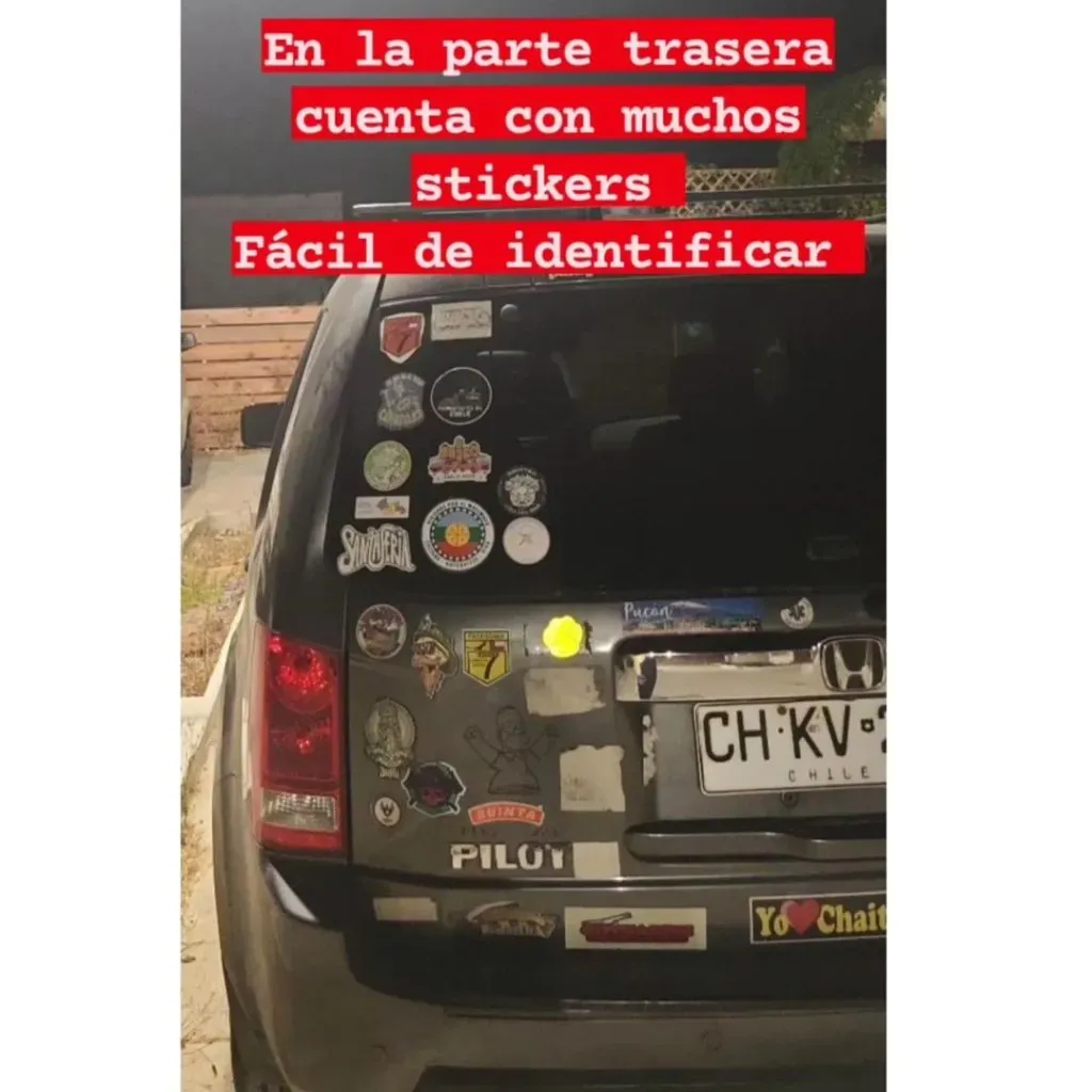 Fotografía de la camioneta de Paul Vásquez “El Flaco” publicada en Instagram