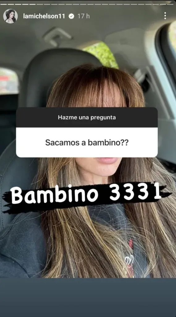 Nacha a través de su cuenta de Instagram @lamichelson11