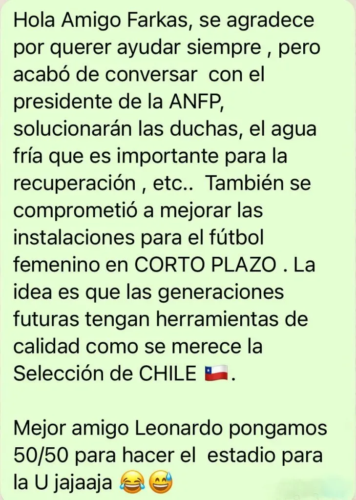 La divertida respuesta de Alexis Sánchez a Leonardo Farkas.