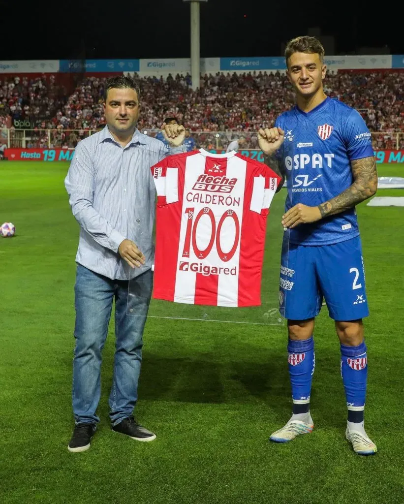 A principios de este año, Calderón cumplió 100 partidos con la camiseta de Unión. | Foto: Instagram franco.calderon_