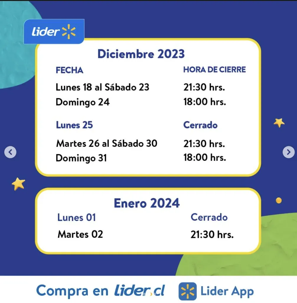 Horarios de Líder