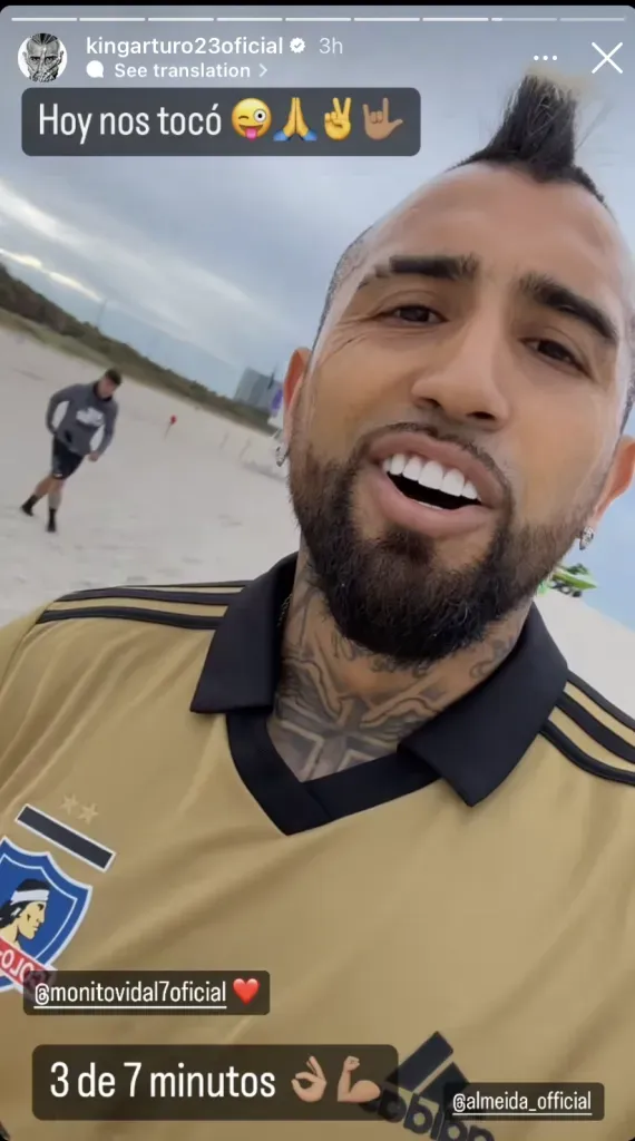 Vidal entrena con la camiseta de Colo Colo | Instagram