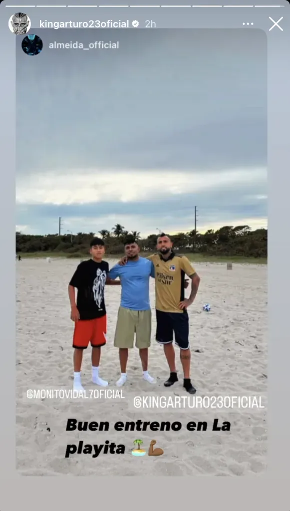 Vidal entrena con la camiseta de Colo Colo | Instagram