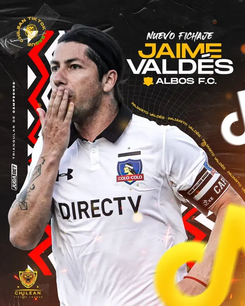 Jaime Valdés volverá al fútbol con Albos FC este fin de semana. | Instagram chileantiktokleague