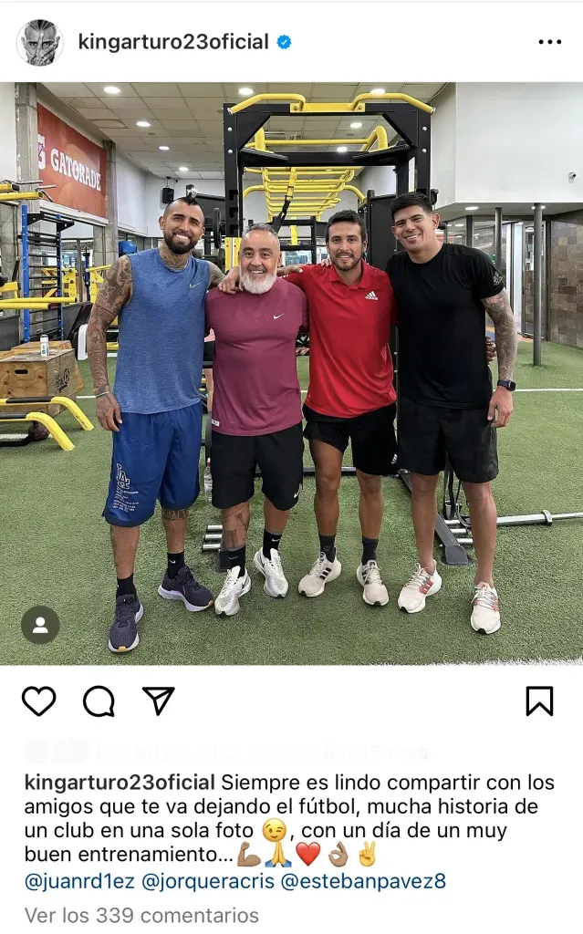 Vidal entrena con el capitán de Colo Colo e ilusiona a los hinchas albos con su regreso a Colo Colo.