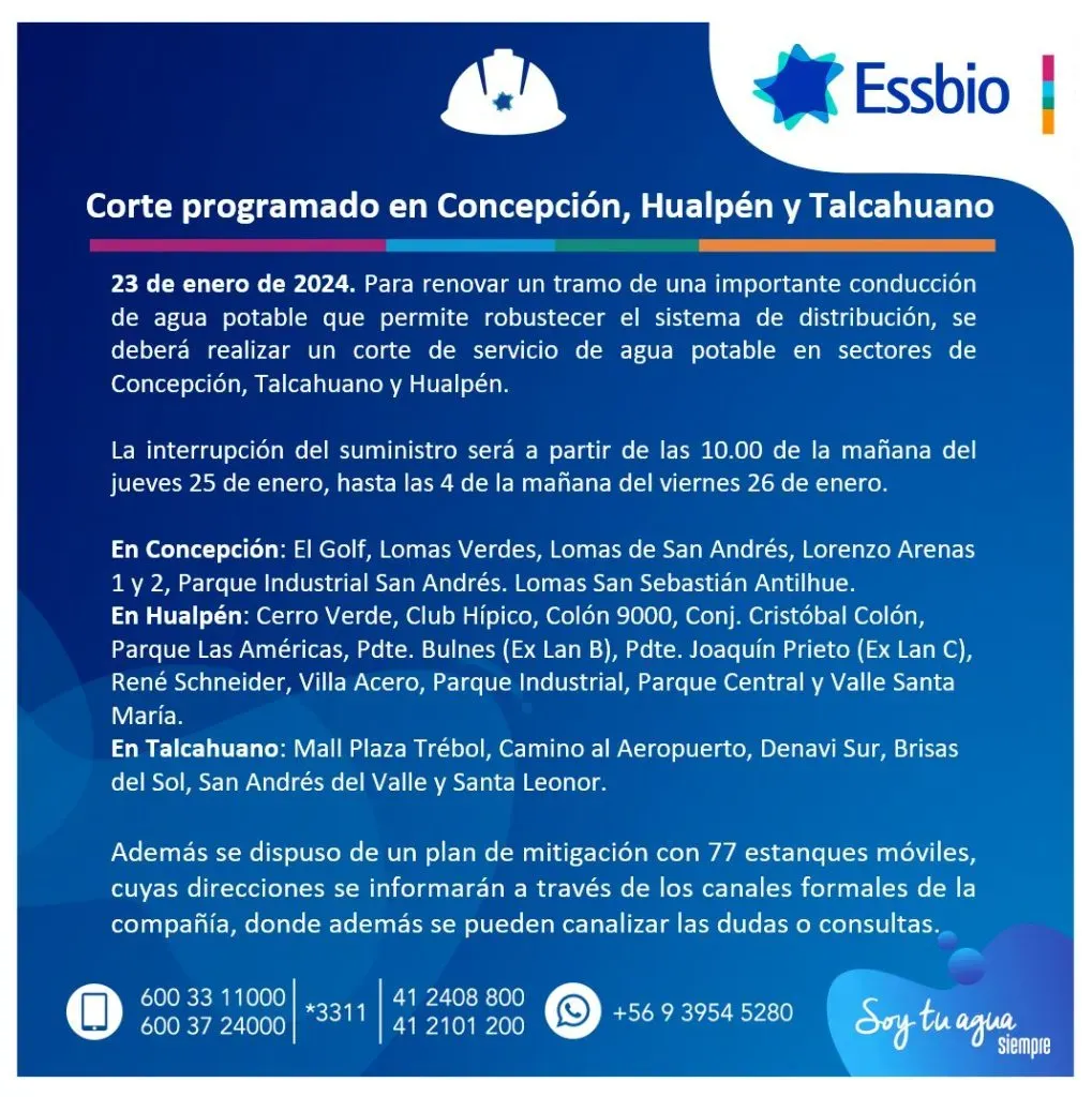 El comunicado de Essbio