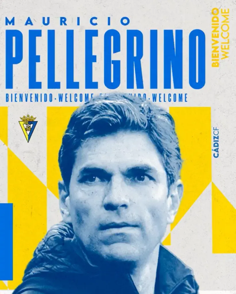 La gráfica para oficializar la contratación de Mauricio Pellegrino. (Foto: Cádiz).