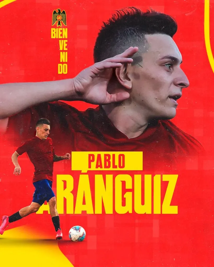 El anuncio del arribo de Pablo Aránguiz (Comunicaciones Unión Española)
