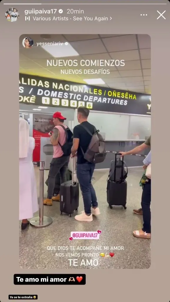 Guillermo Paiva se subió al avión rumbo a Chile para firmar con Colo Colo. Foto: Instagram.