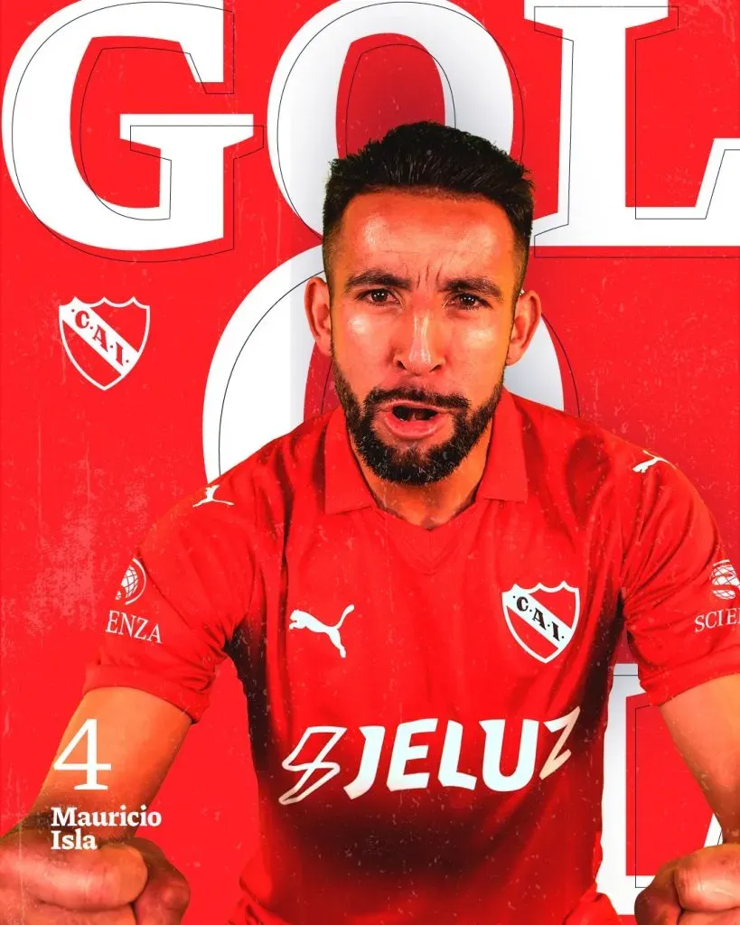 Independiente celebra el gol del Huaso Isla.