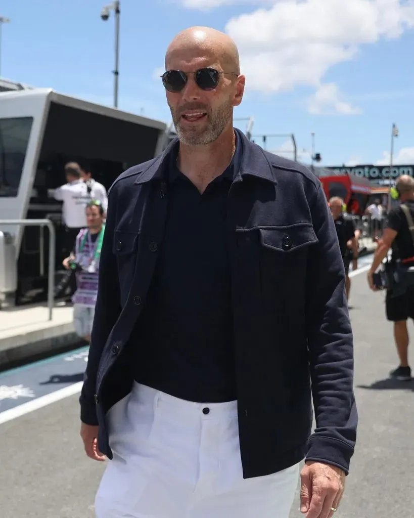 Zinedine Zidane, otra estrella del fútbol que llegó al GP de Miami. (Foto: Instagram F1).