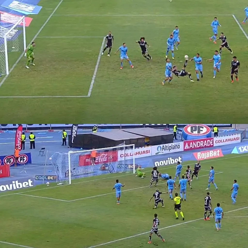 Arturo Vidal anotaba el gol del 1 a 0, pero todo fue anulado por fuera de juego y Colo Colo sufre. Foto: TNT Sports.