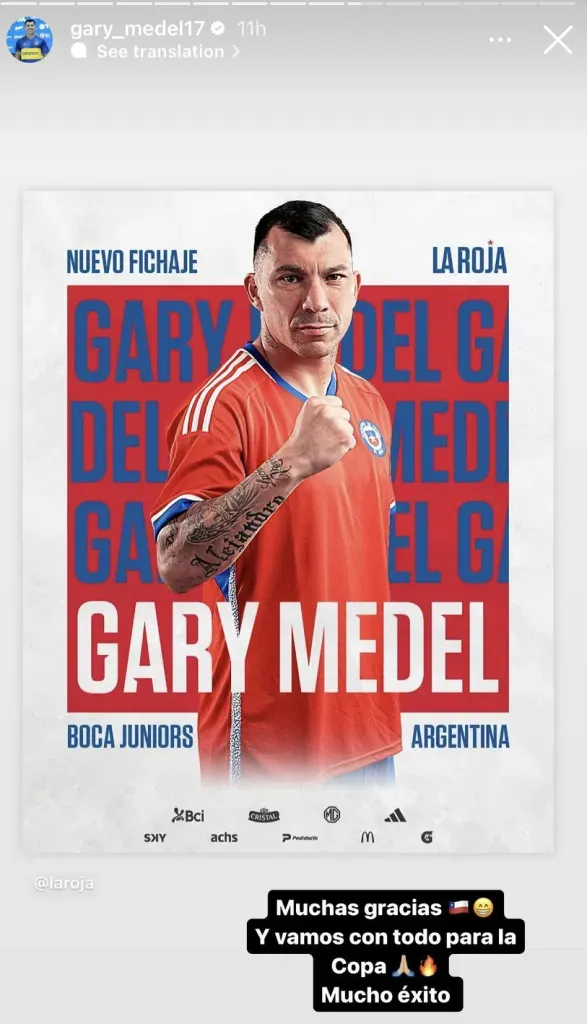 Gary Medel respondió a la Roja | Instagram