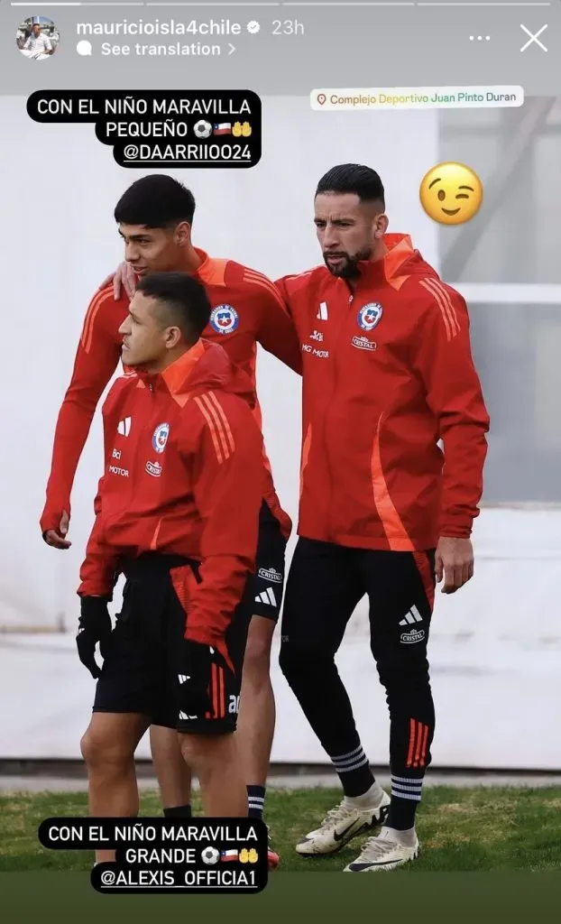 Mauricio Isla bautizó a Darío Osorio como el Alexis Sánchez chico | Instagram