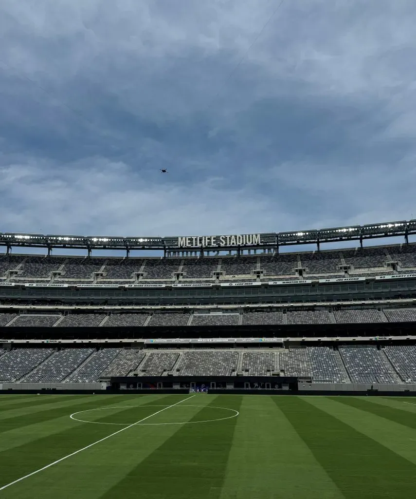 La cuenta oficial del Estadio muestra una perspectiva a ras de césped (Metlife Stadium)