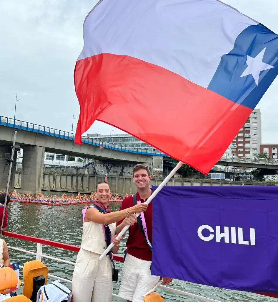 Abraham y Jarry fueron los abanderados de Chile. Imagen: Team Chile.