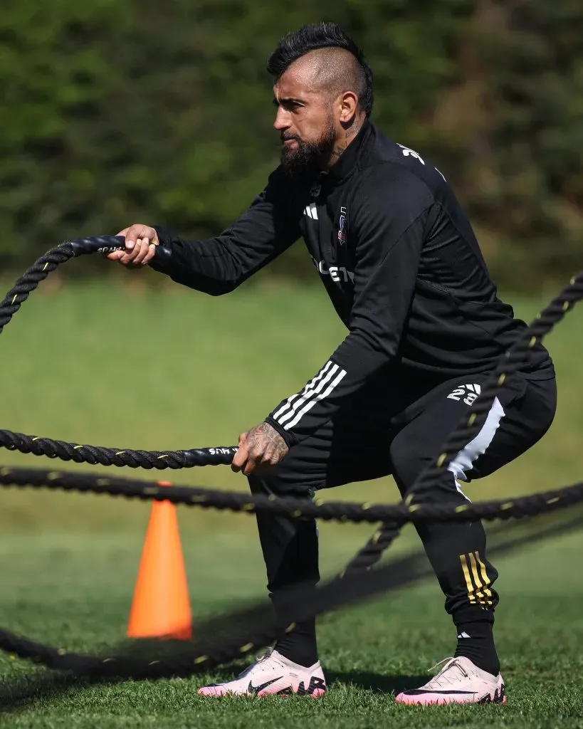 Arturo Vidal reapareció en los entrenamientos del Cacique este miércoles. Foto: Comunicaciones Colo Colo.