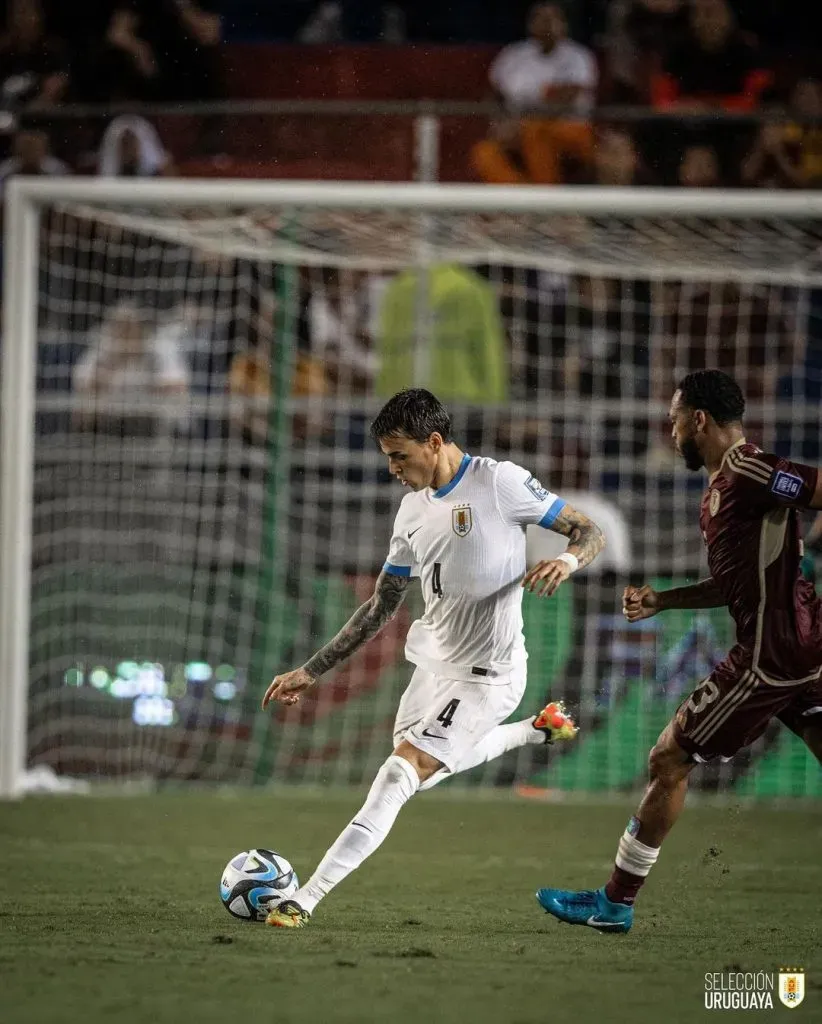 Nicolás Fonseca en acción por Uruguay. (Foto: Selección Uruguaya).