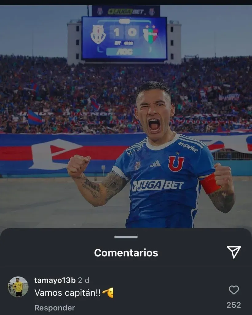 El mensaje de Tamayo en las redes sociales de U de Chile.