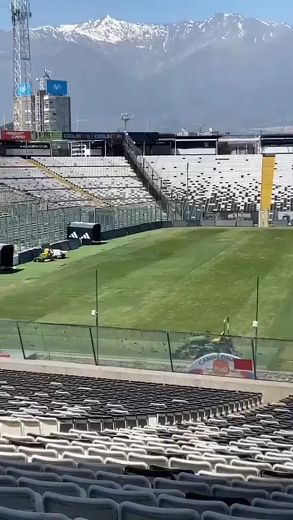 Así está el césped del Estadio Monumental para el duelo de Colo Colo (Captura)