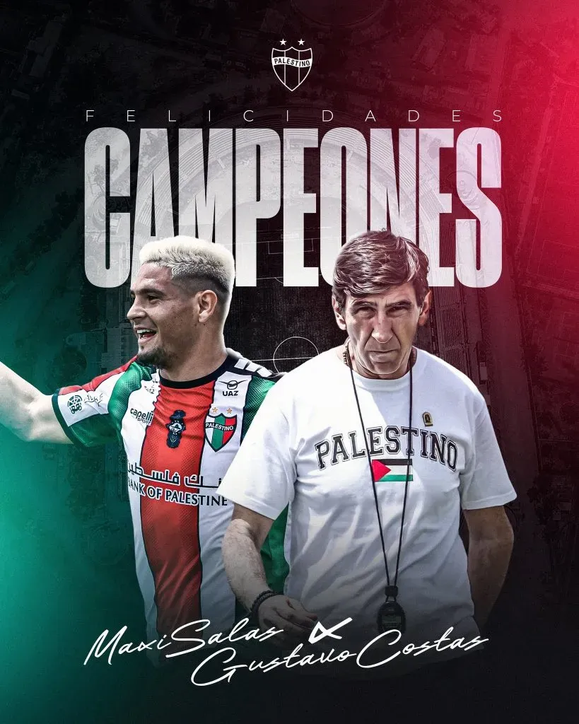 Palestino y el saludo a sus campeones de Copa Sudamericana con Racing.