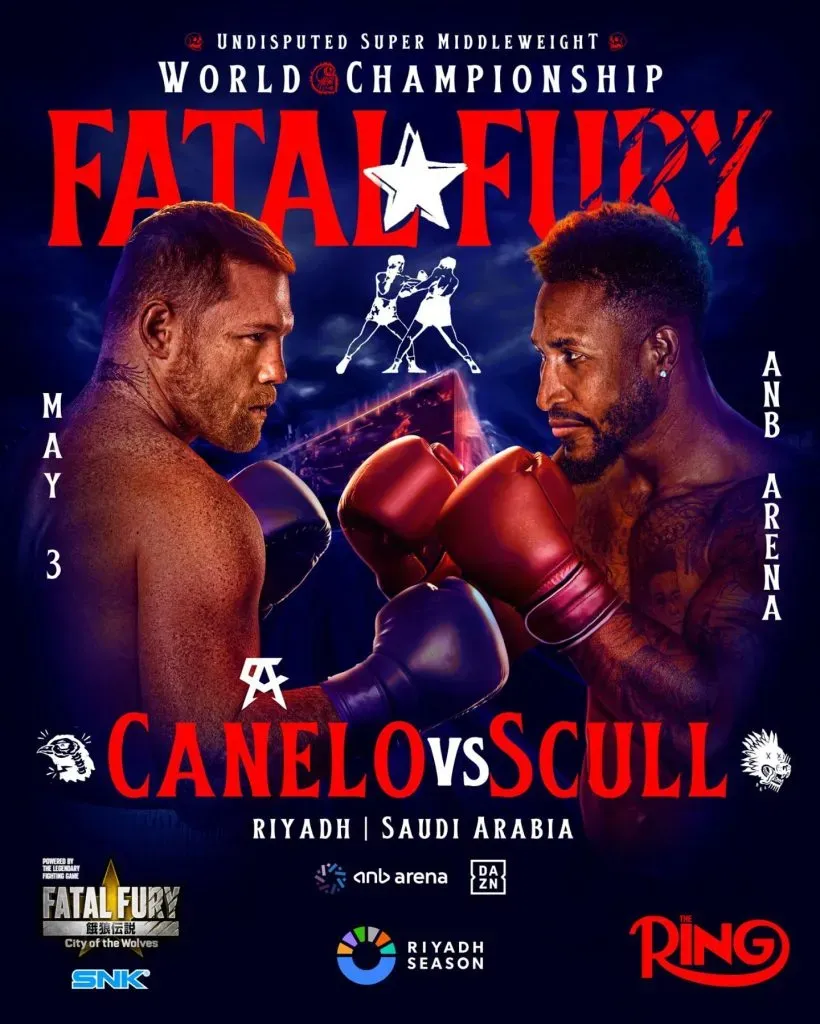 Afiche promocional de la pelea entre ‘Canelo’ y William Scull.