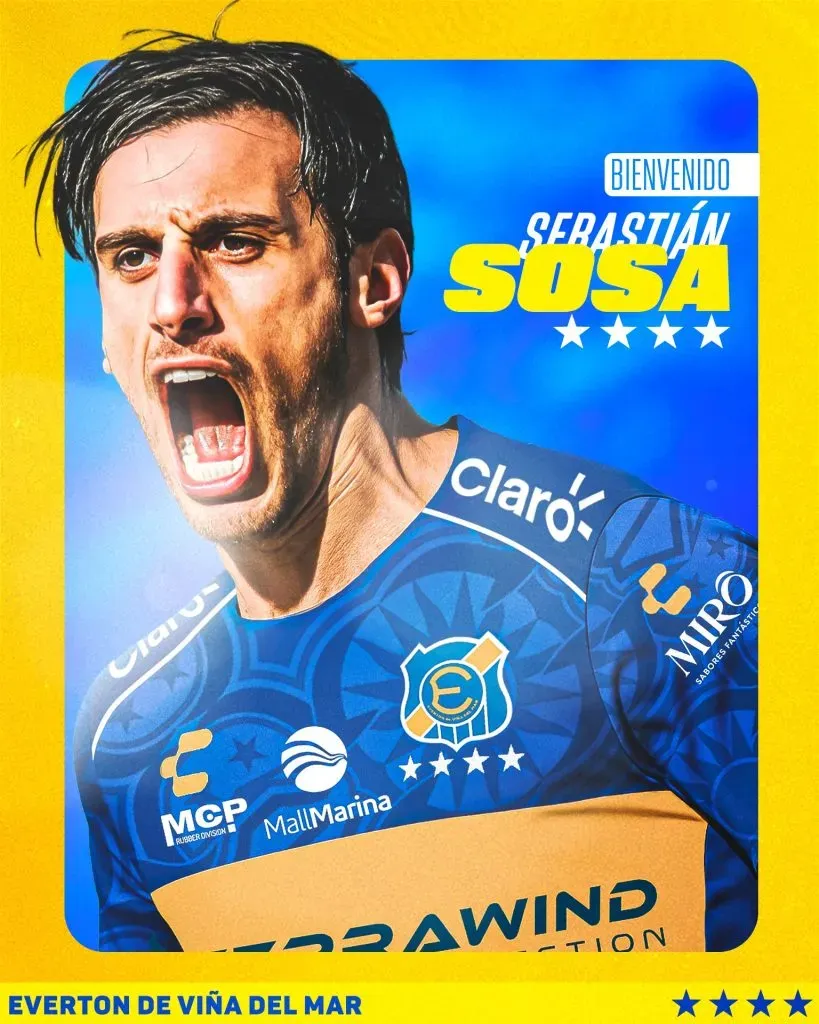 Sebastián Sosa Sánchez vuelve a Everton para la segunda rueda. Foto: Everton.