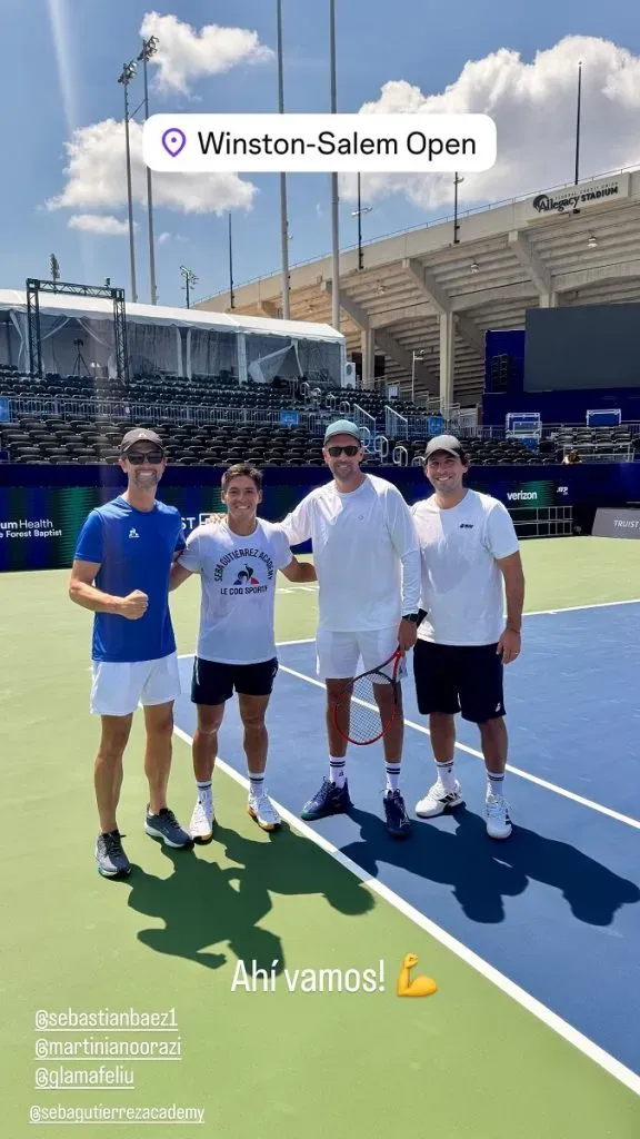 Gonzalo Lama en Winston-Salem para apoyar a Sebastián Báez (Instagram).