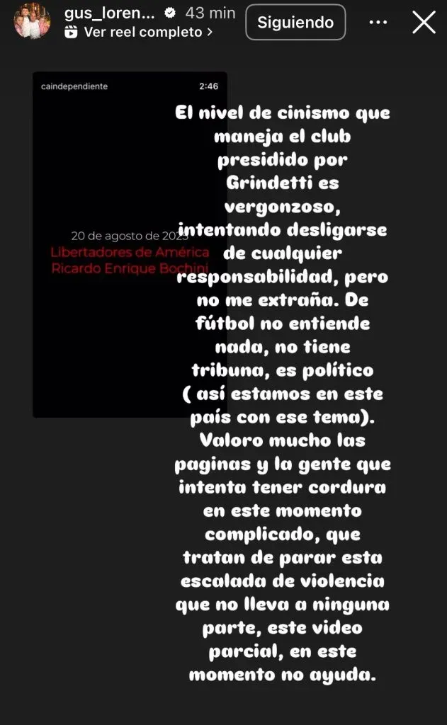 La crítica de Lorenzetti contra Grindetti