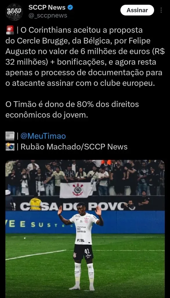 Informação vem repercutindo via Twitter