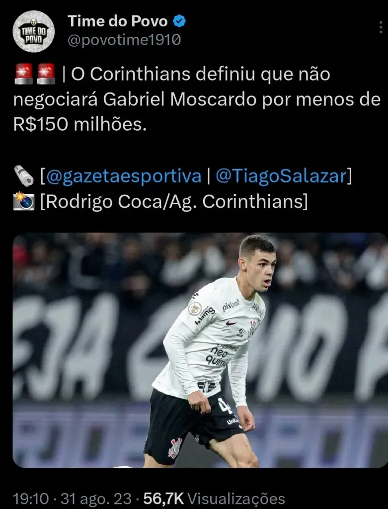 Informação vem repercutindo via Twitter