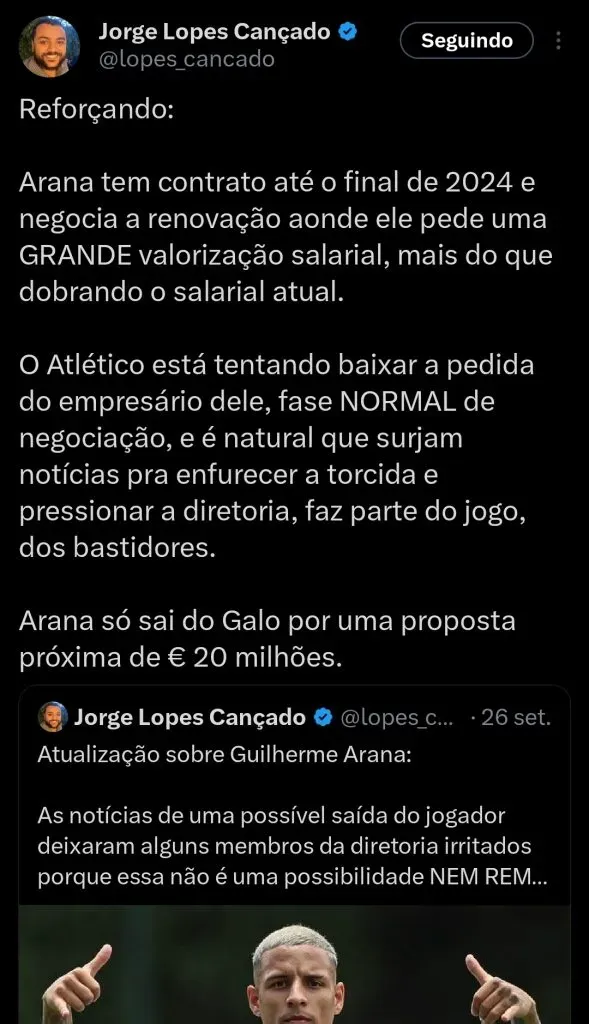 Repercussão via Twitter