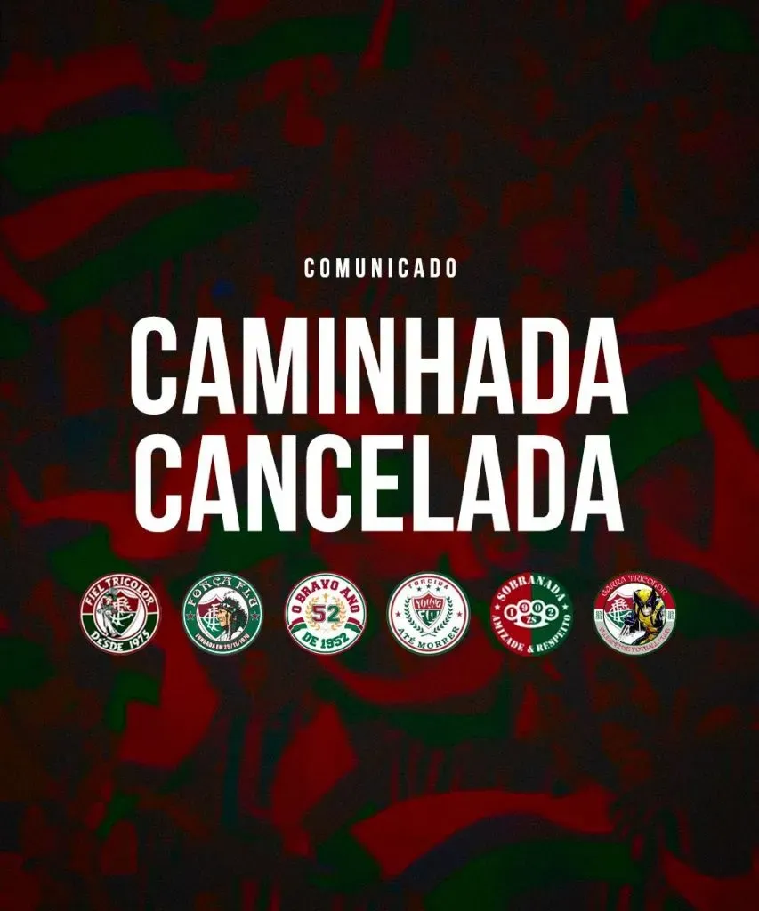 BEPE orienta que organizadas do Fluminense cancelem caminhada. Foto: Arquivo Pessoal/Reprodução
