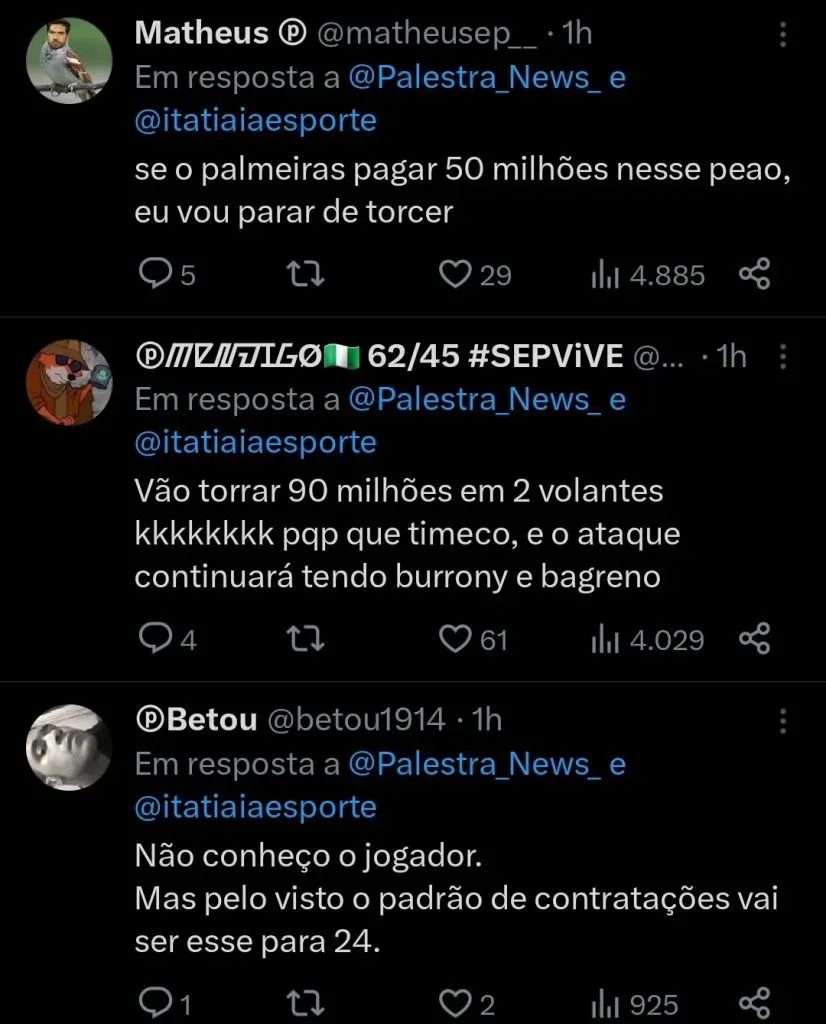 Repercussão via Twitter