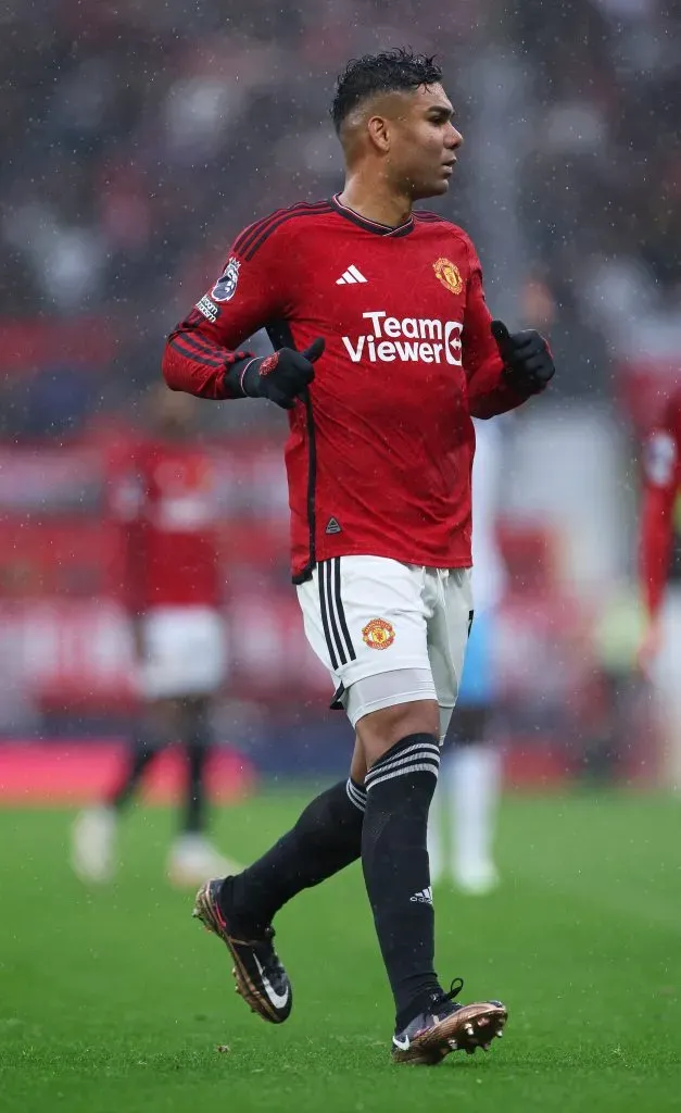 Casemiro atuando pelo Manchester United. Foto: Alex Livesey/Getty Images