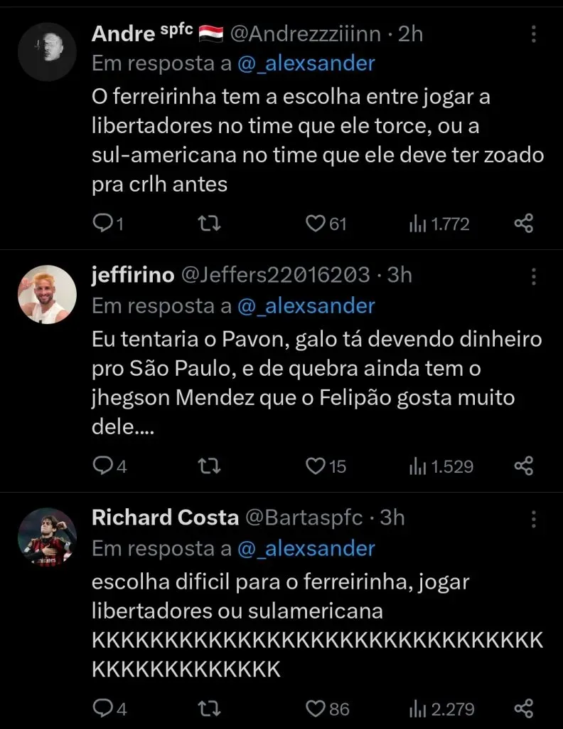 Repercussão via Twitter