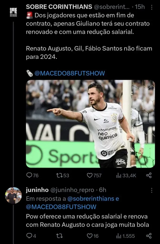 Repercussão via Twitter