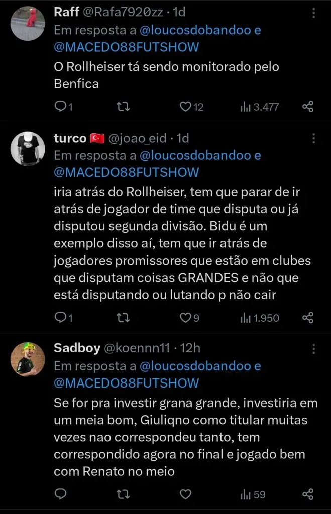 Repercussão via Twitter