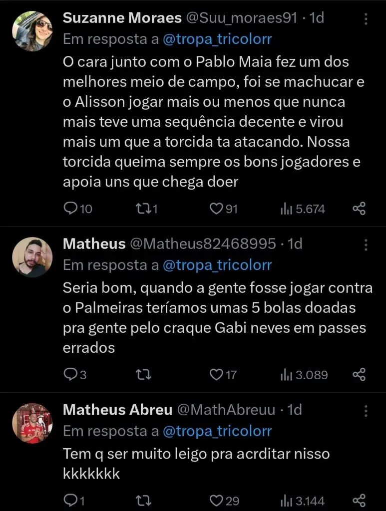 Repercussão via Twitter