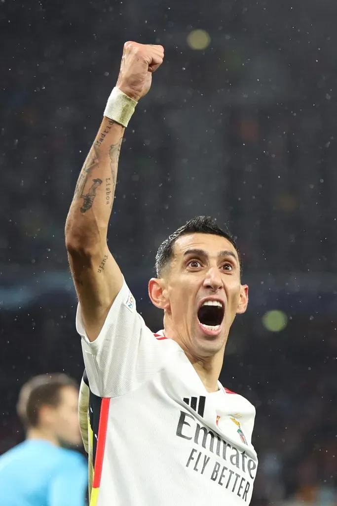 Di María comemora gol pelo Benfica. Foto: Adam Pretty/Getty Images