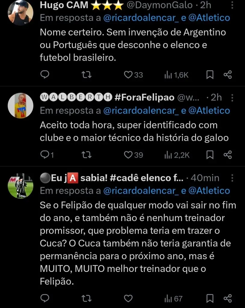 Repercussão via Twitter