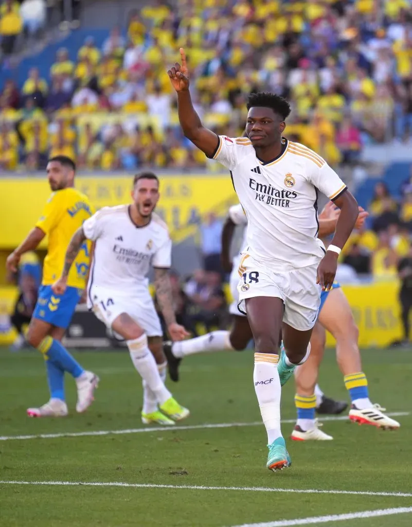 Aurelien Tchouameni, do Real Madrid comemora seu gol (Photo by Angel Martinez/Getty Images)